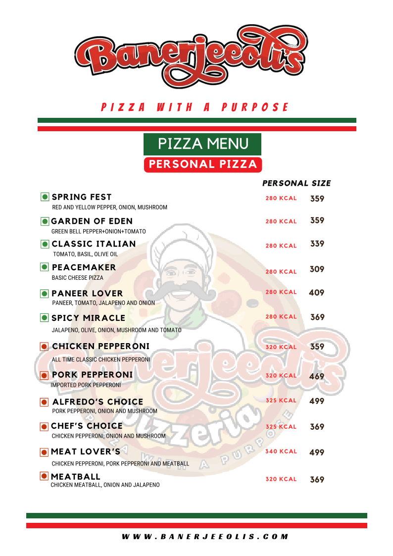 Menu Banerjeeoli's Pizza With A Purpose-3