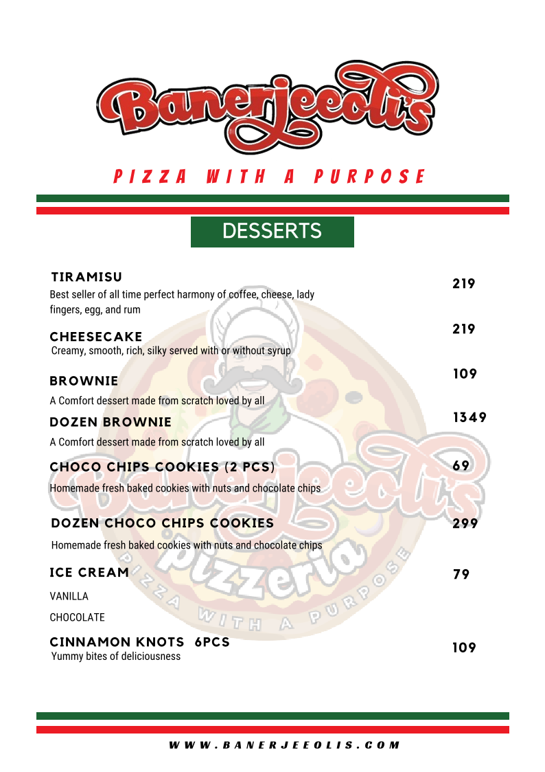 Menu Banerjeeoli's Pizza With A Purpose-4