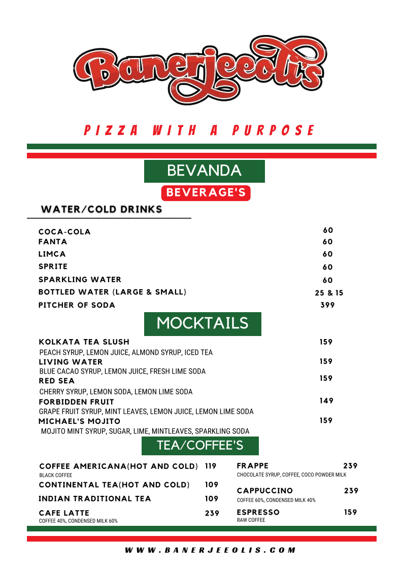 Menu Banerjeeoli's Pizza With A Purpose-6