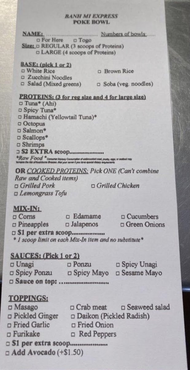 Menu Banh Mi Express Poke Mi-4