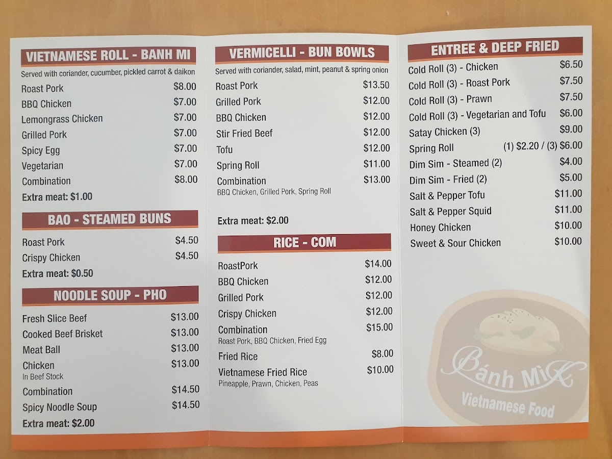 Menu Banh Mi K-4