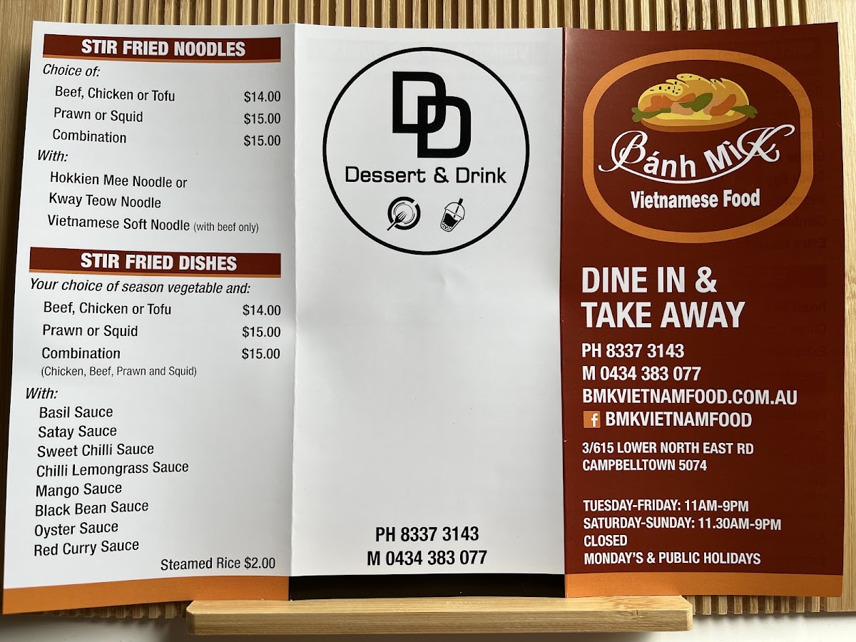 Menu Banh Mi K-5