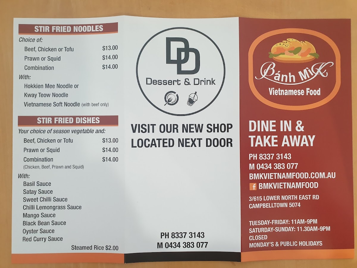 Menu Banh Mi K-6