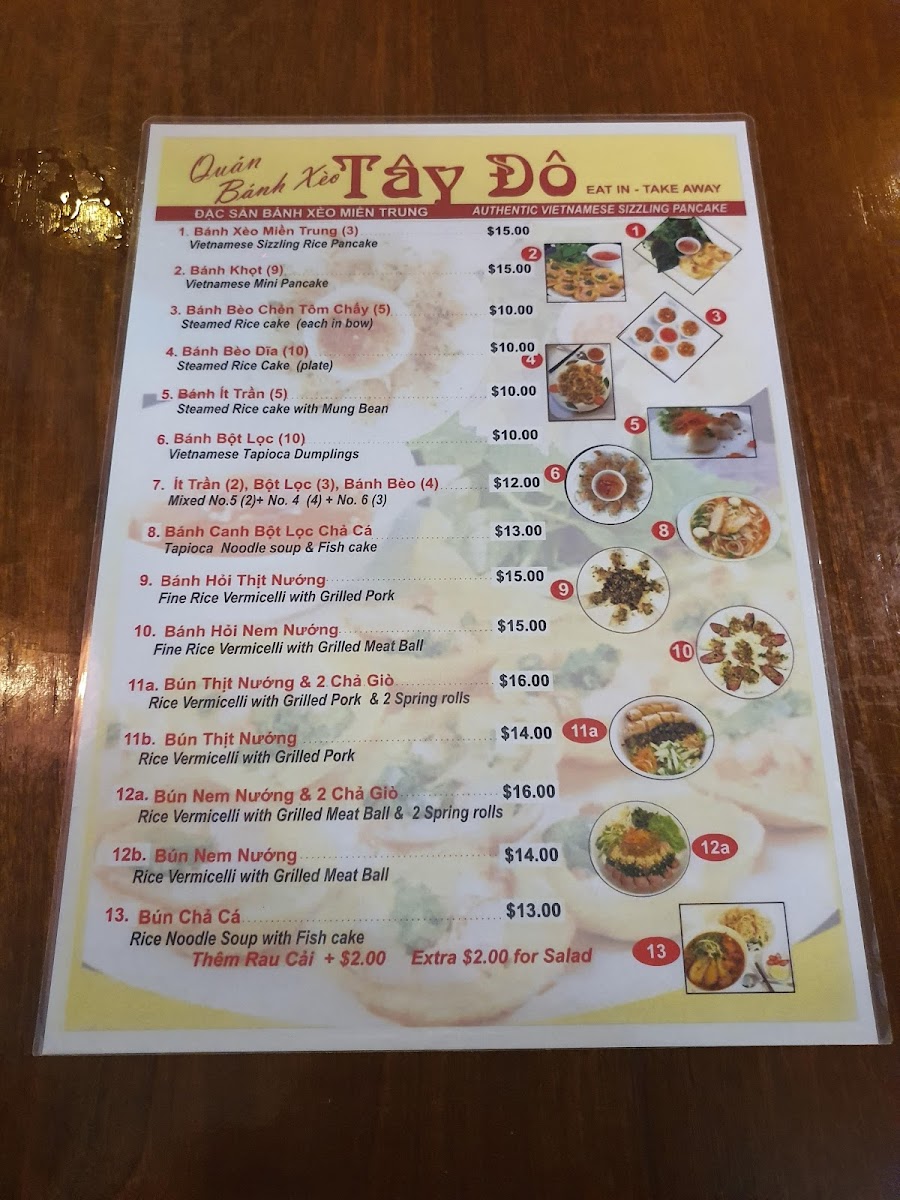 Menu Bánh Xèo Tay Do Vietnamese Restaurant-10