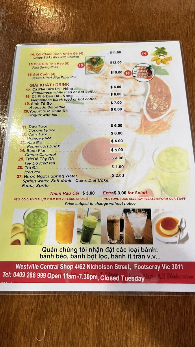 Menu Bánh Xèo Tay Do Vietnamese Restaurant-4