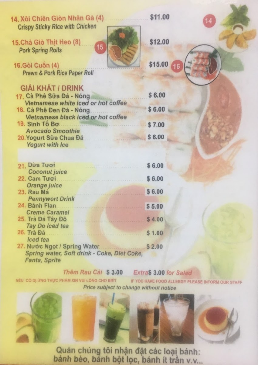Menu Bánh Xèo Tay Do Vietnamese Restaurant-5