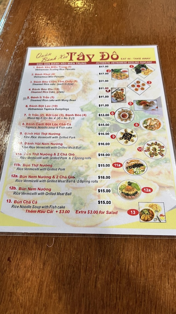 Menu Bánh Xèo Tay Do Vietnamese Restaurant-8