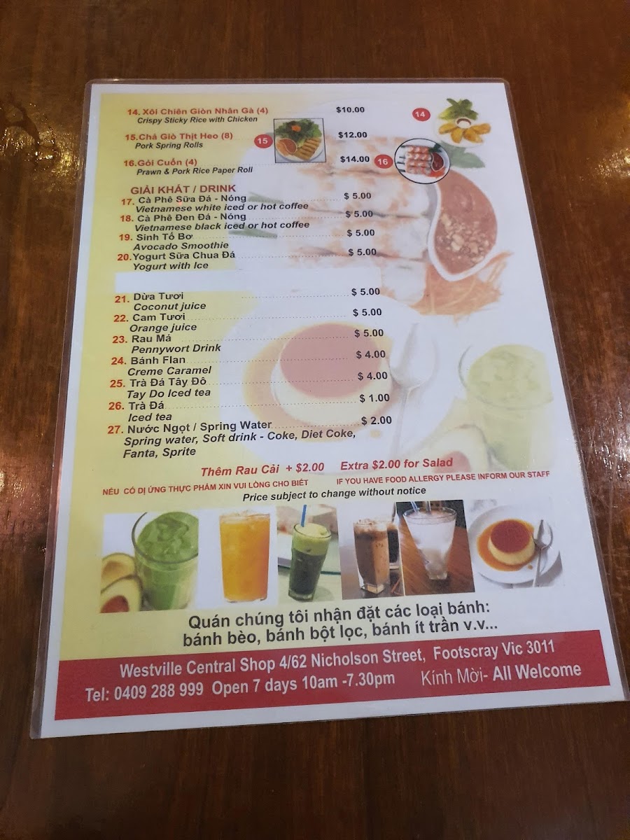 Menu Bánh Xèo Tay Do Vietnamese Restaurant-9