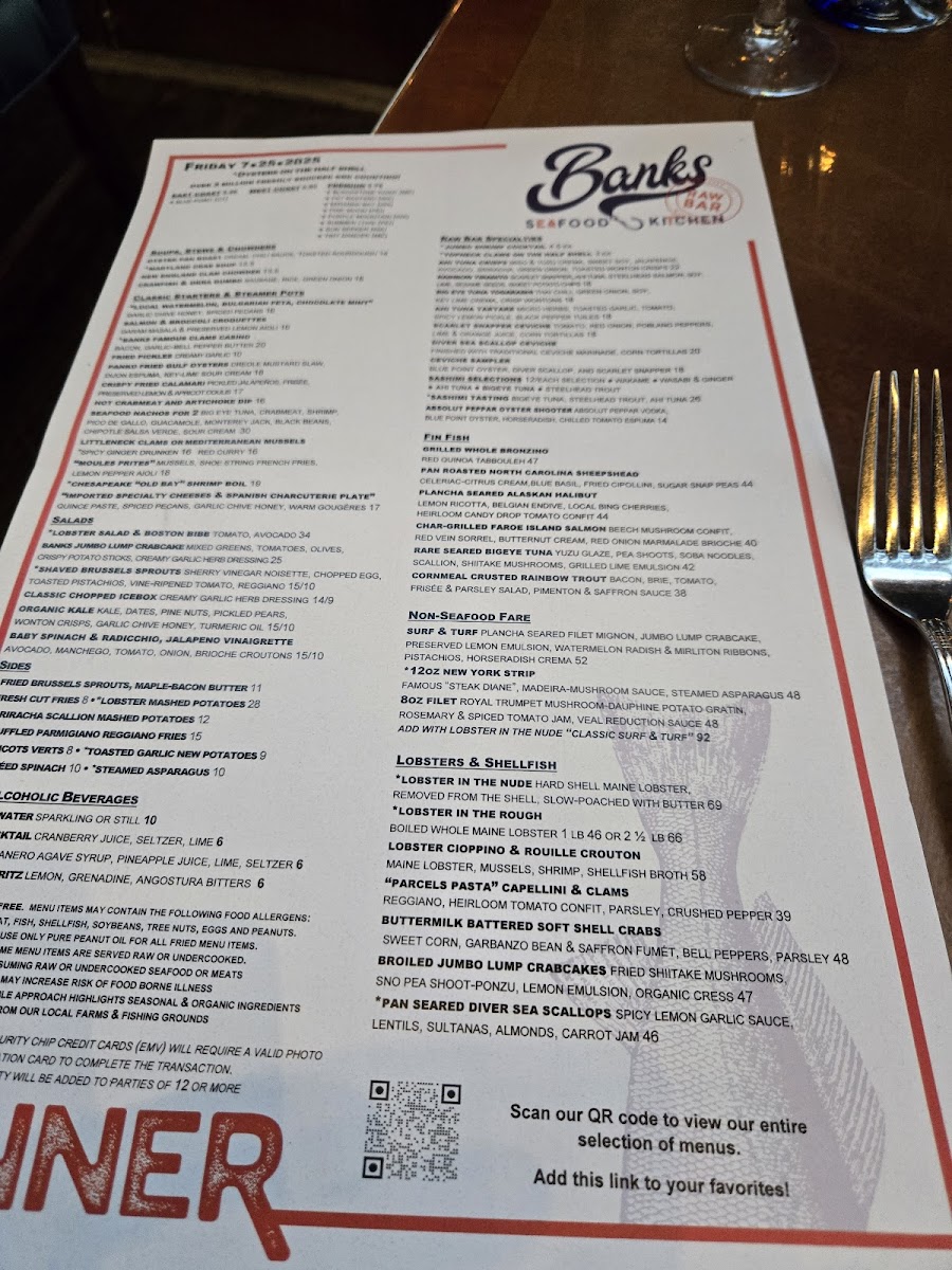 Menu Banks' Seafood Kitchen And Raw Bar-1