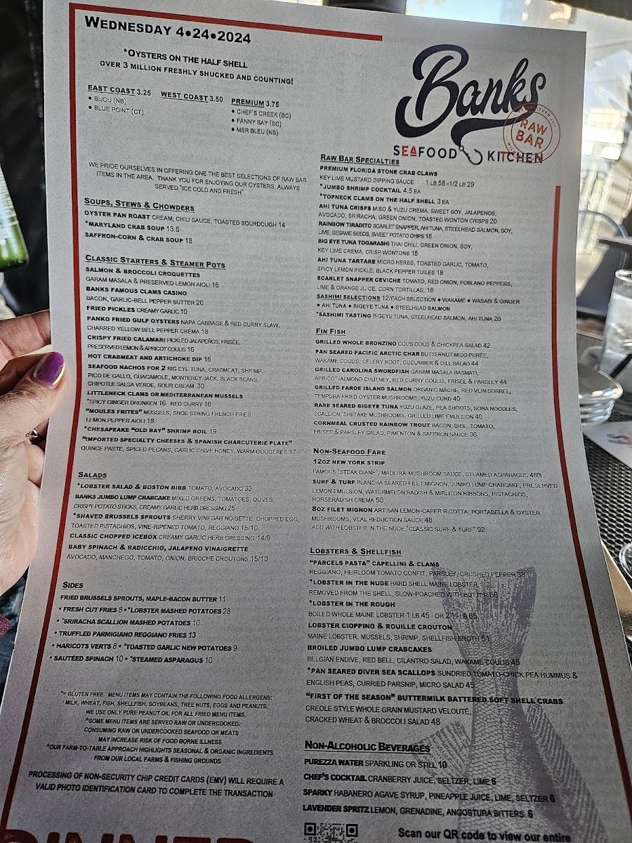 Menu Banks' Seafood Kitchen And Raw Bar-5