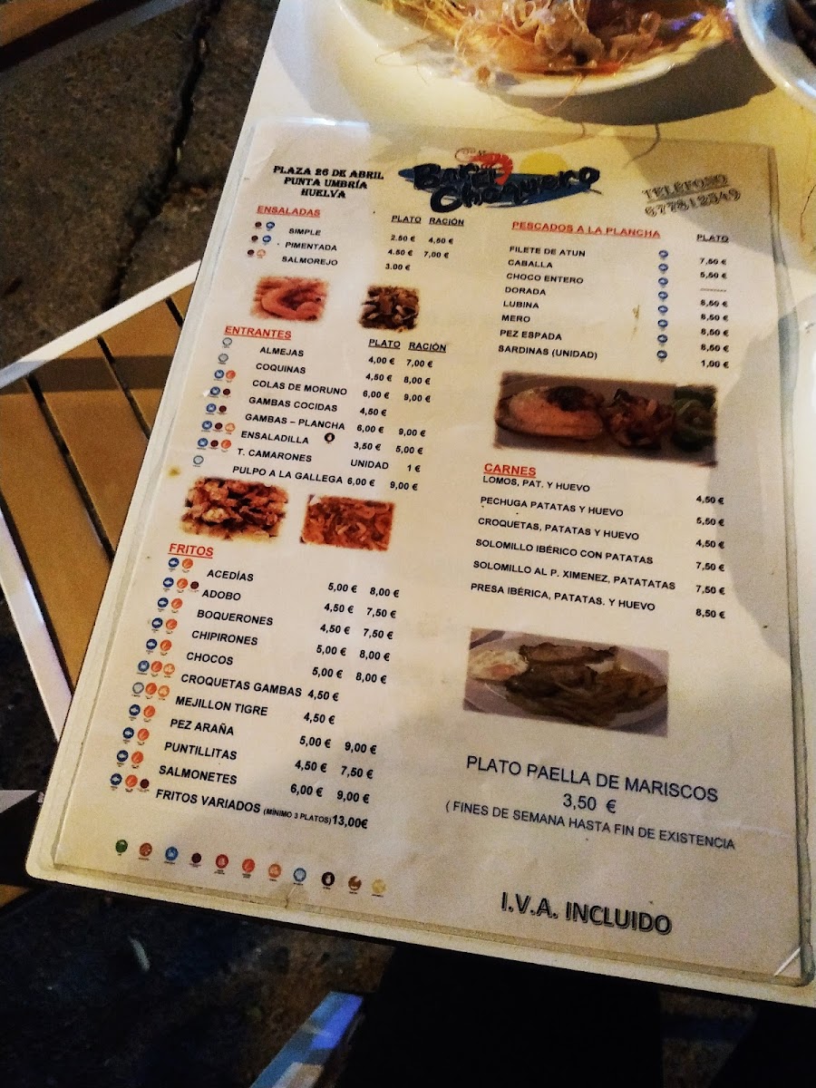 Menu Bar El Choquero-2