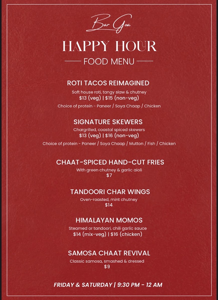 Menu Bar Goa Toronto-6