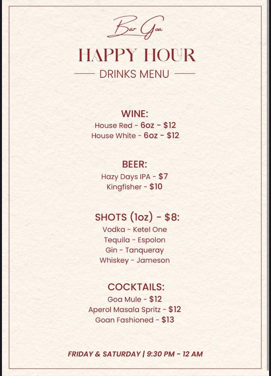 Menu Bar Goa Toronto-8