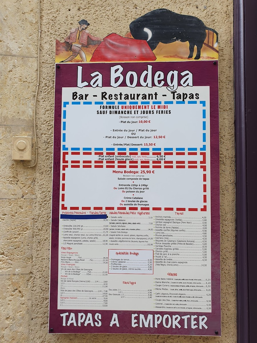 Menu Bar La Bodéga-1