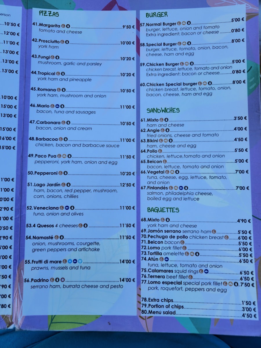 Menu Bar Lago Jardín-2