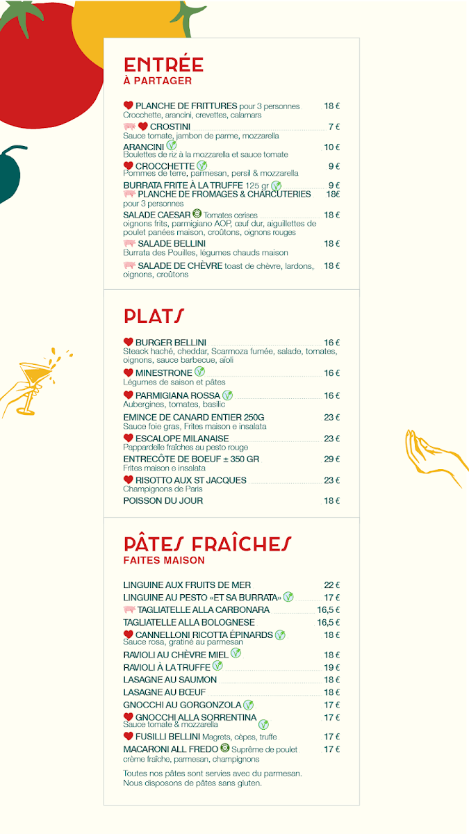 Menu Bar Pizzeria Restaurant Brasserie Le Bellini-1