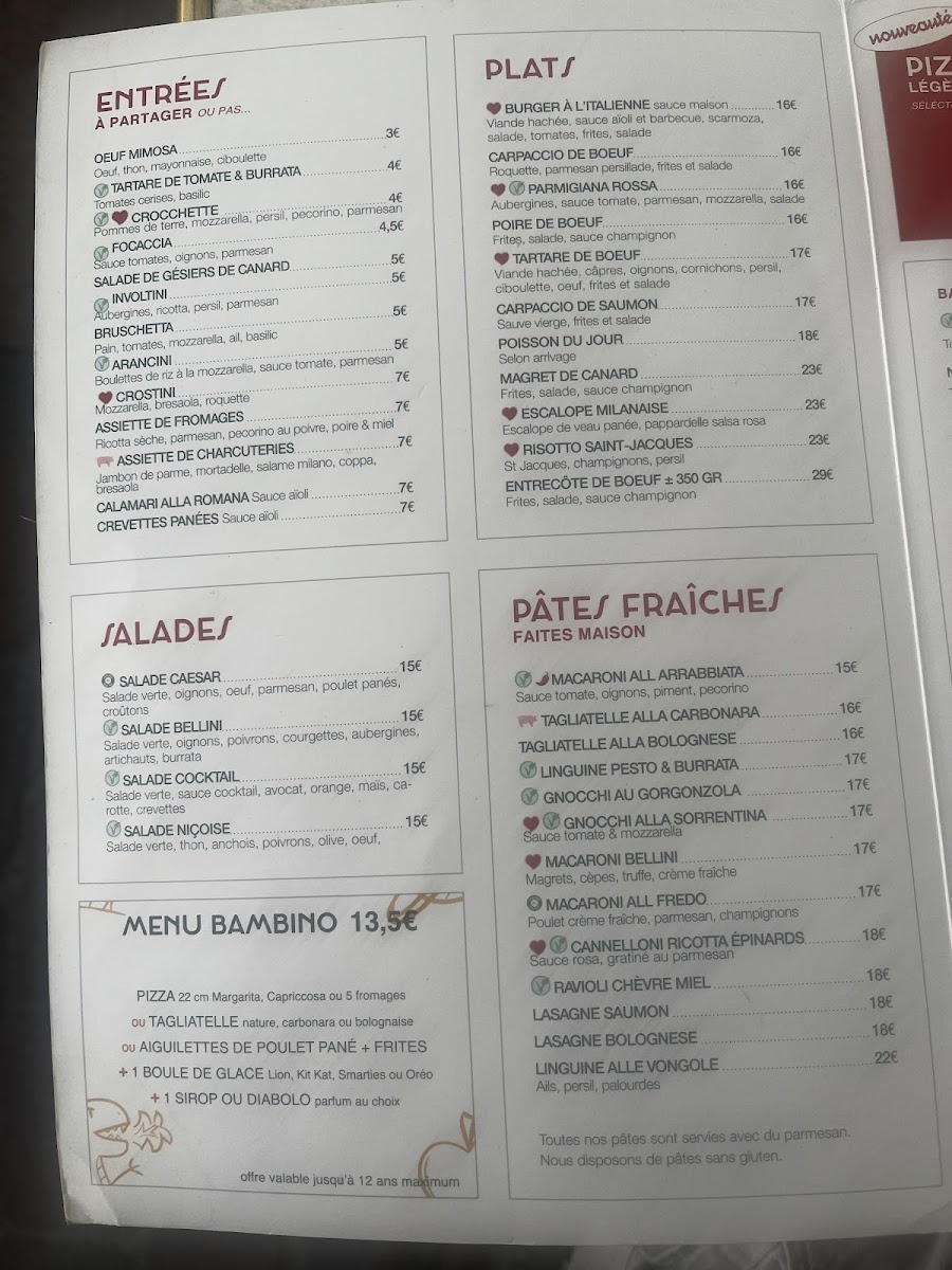 Menu Bar Pizzeria Restaurant Brasserie Le Bellini-8