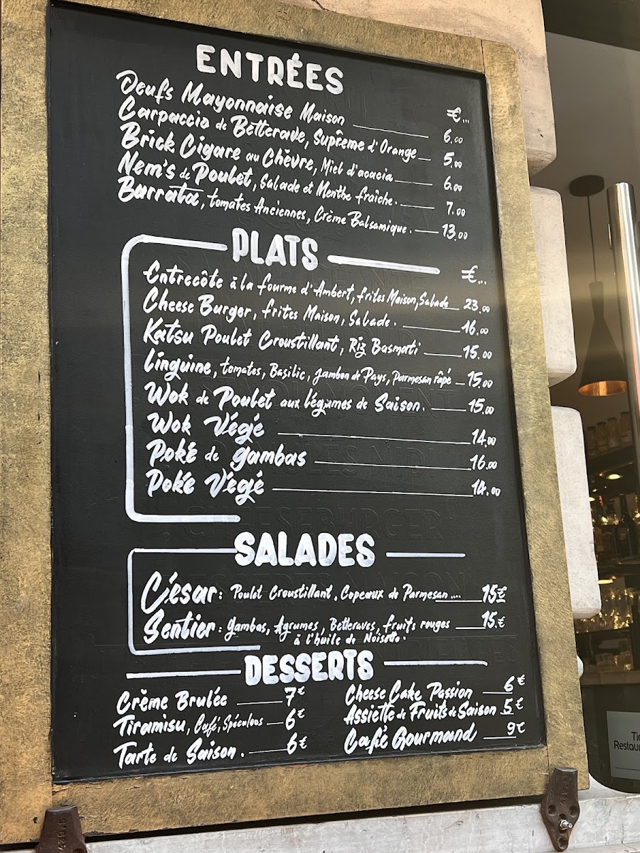 Menu Bar Restaurant Brasserie Le Sentier-5