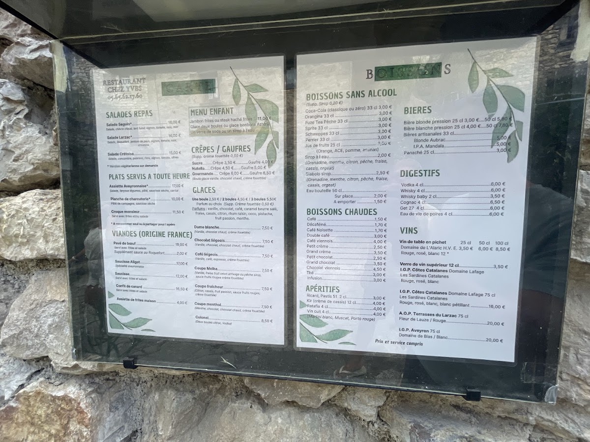 Menu Bar Restaurant Chez Yves-2