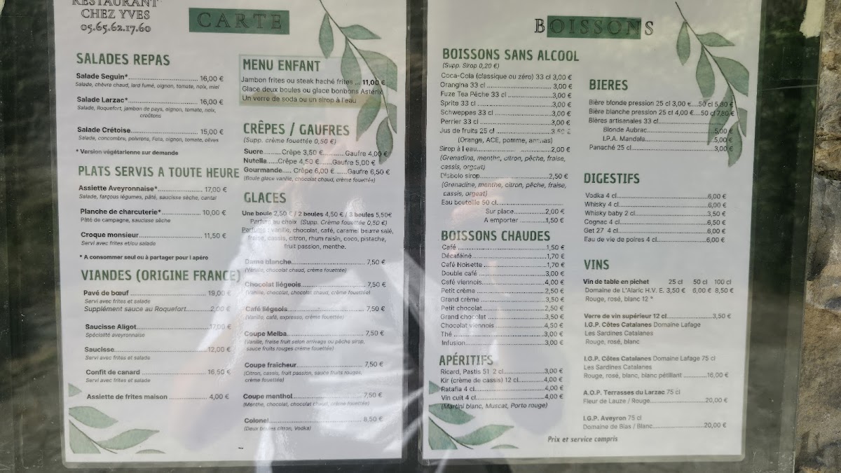 Menu Bar Restaurant Chez Yves-3