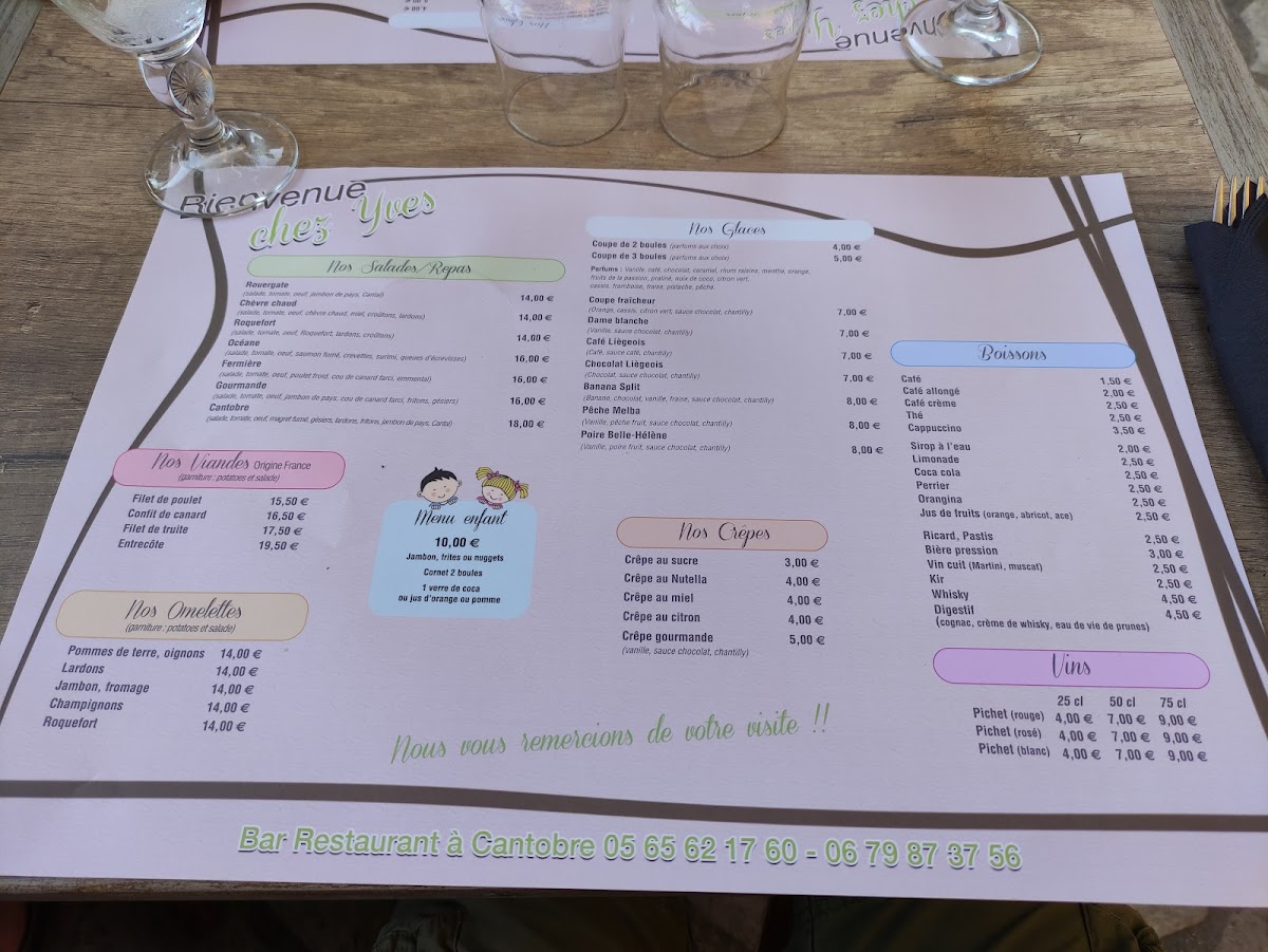 Menu Bar Restaurant Chez Yves-4