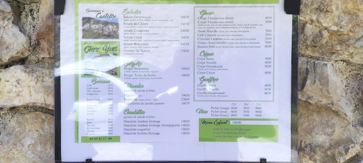 Menu Bar Restaurant Chez Yves-7