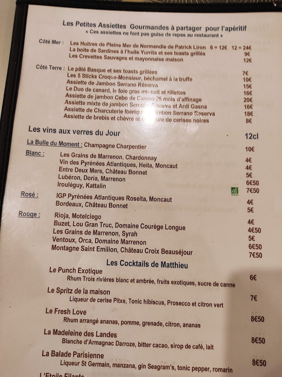 Menu Bar Restaurant L'apostrophe-1