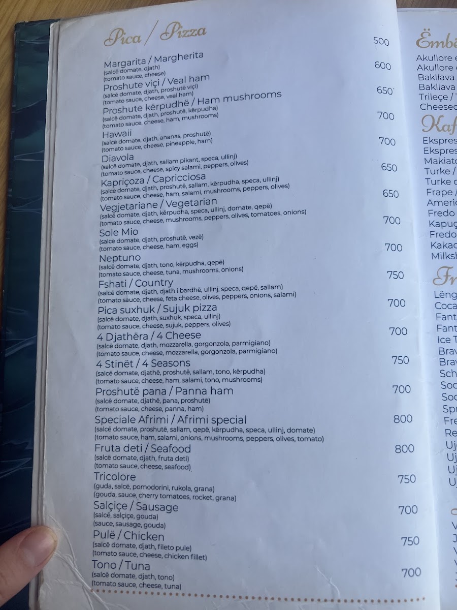 Menu Bar Restaurant Pizzeria Afrimi-3
