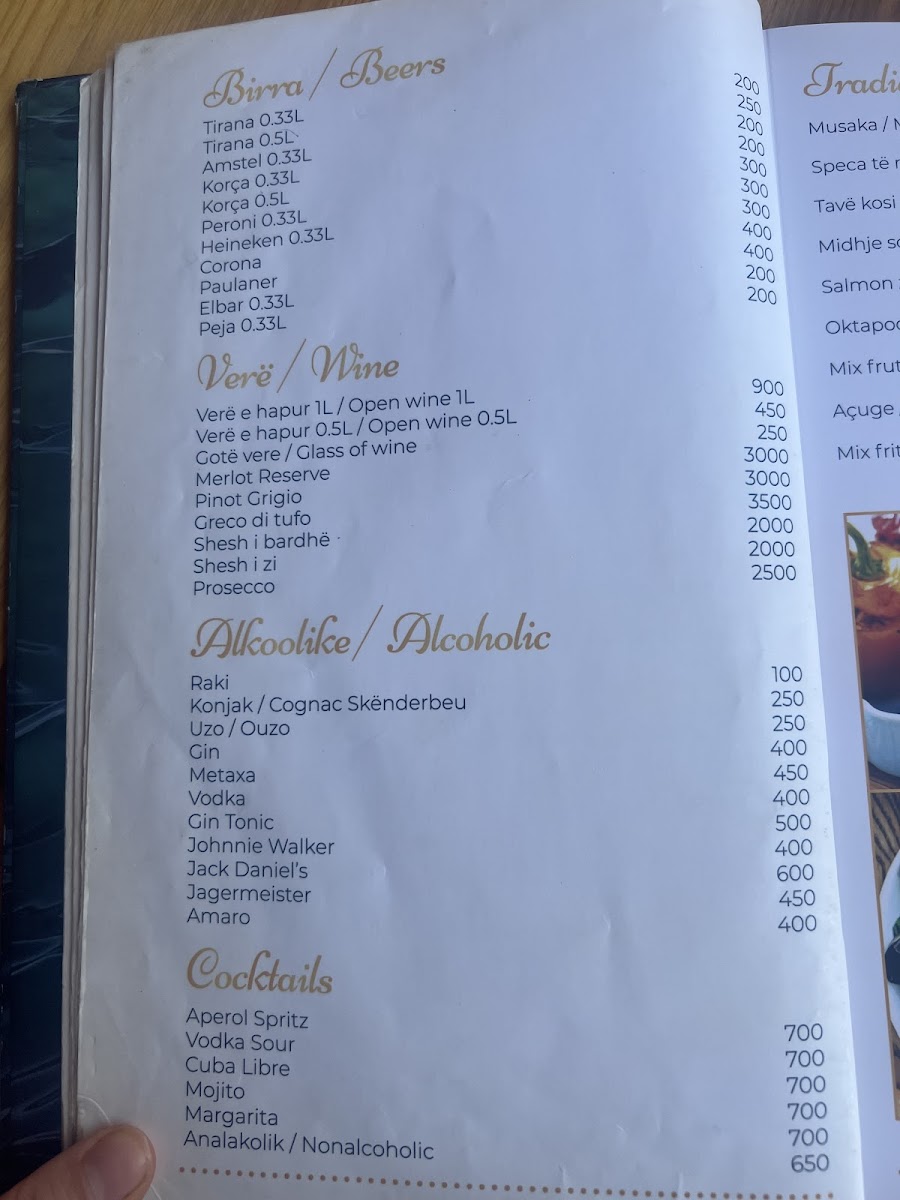 Menu Bar Restaurant Pizzeria Afrimi-5