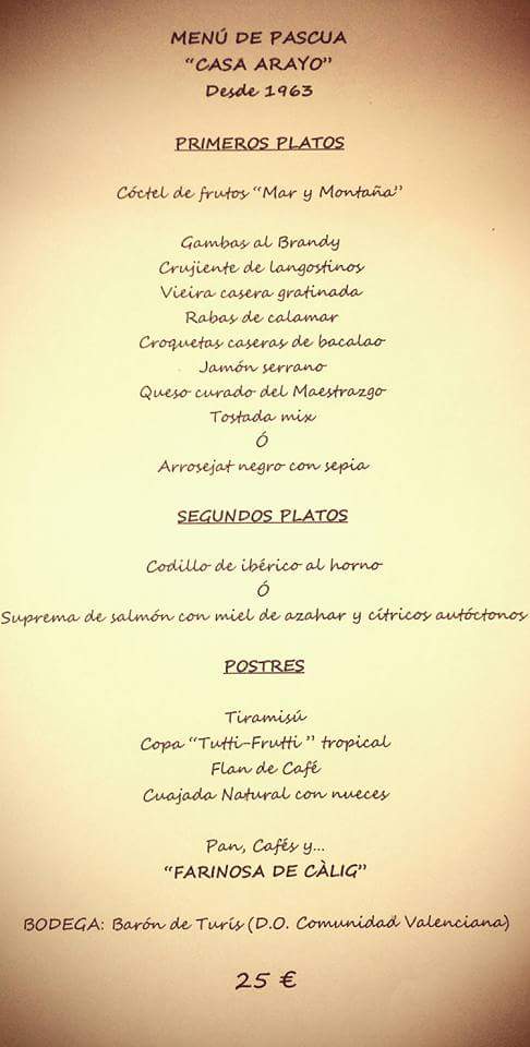 Menu Bar Restaurante Casa Arayo-5