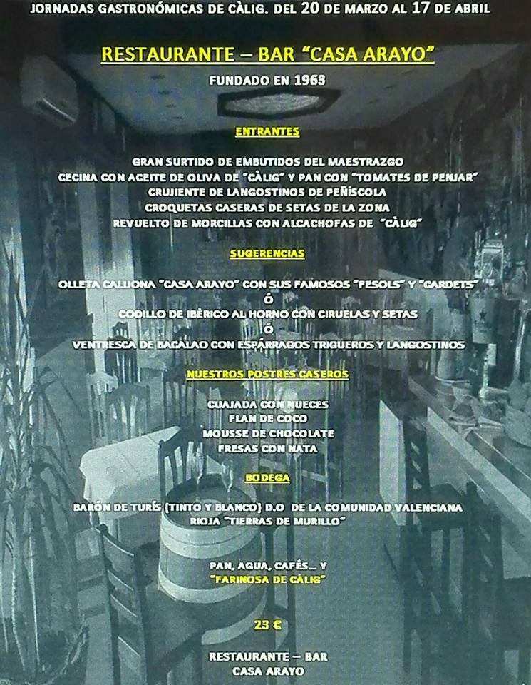 Menu Bar Restaurante Casa Arayo-6