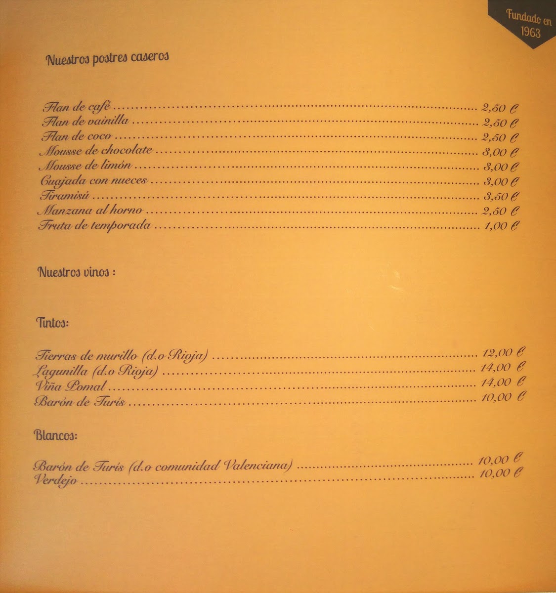 Menu Bar Restaurante Casa Arayo-7