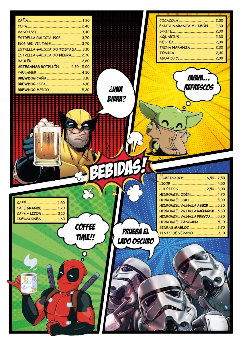 Menu Bar Restaurante El Halcón Milenario Drinks & Games-2
