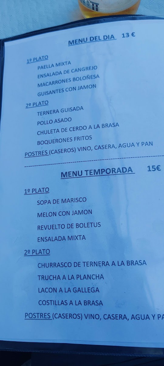 Menu Bar Restaurante El Majo-5