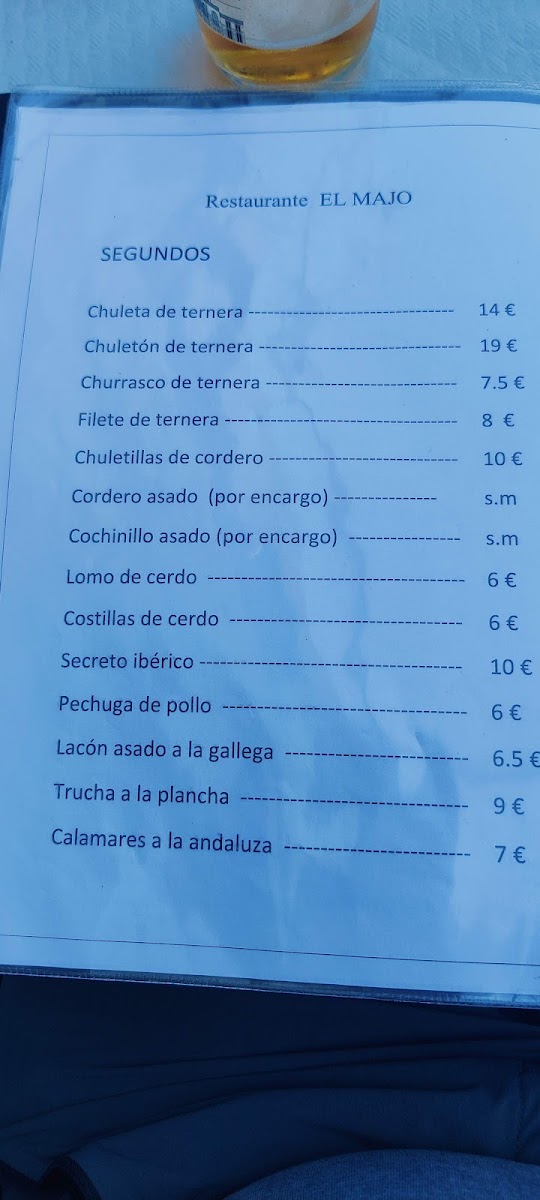 Menu Bar Restaurante El Majo-8