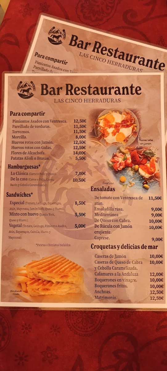 Menu Bar Restaurante Las Cinco Herraduras-5