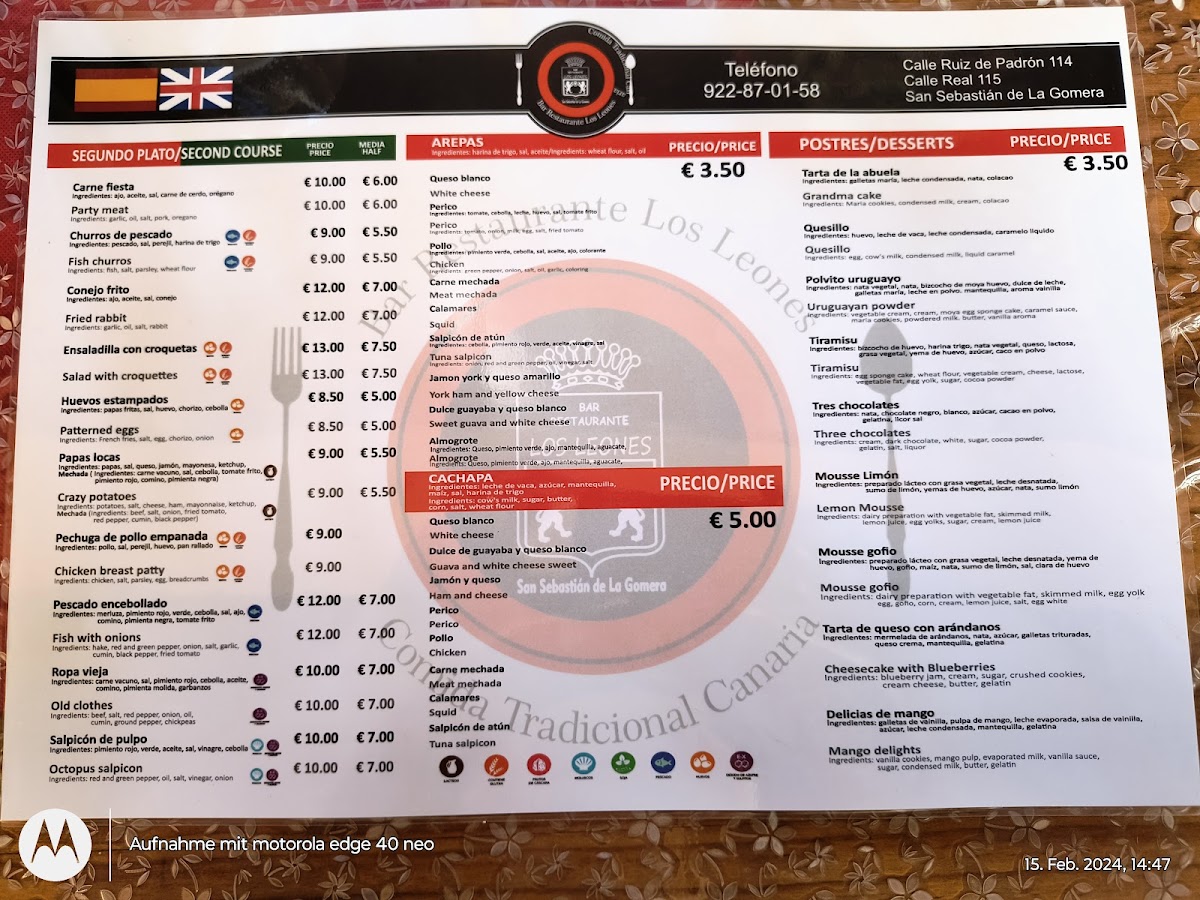 Menu Bar Restaurante Los Leones-5