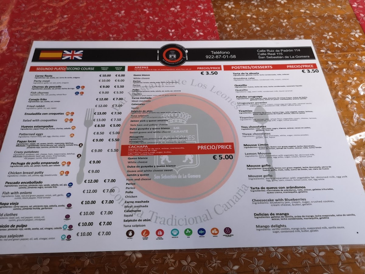 Menu Bar Restaurante Los Leones-9