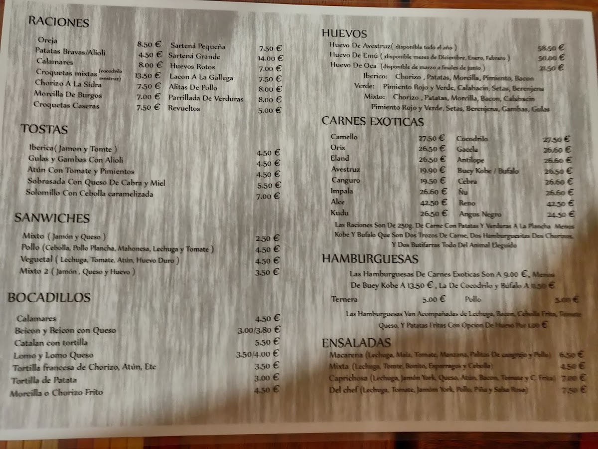 Menu Bar Restaurante Macarena.huevos De Avestruz-6