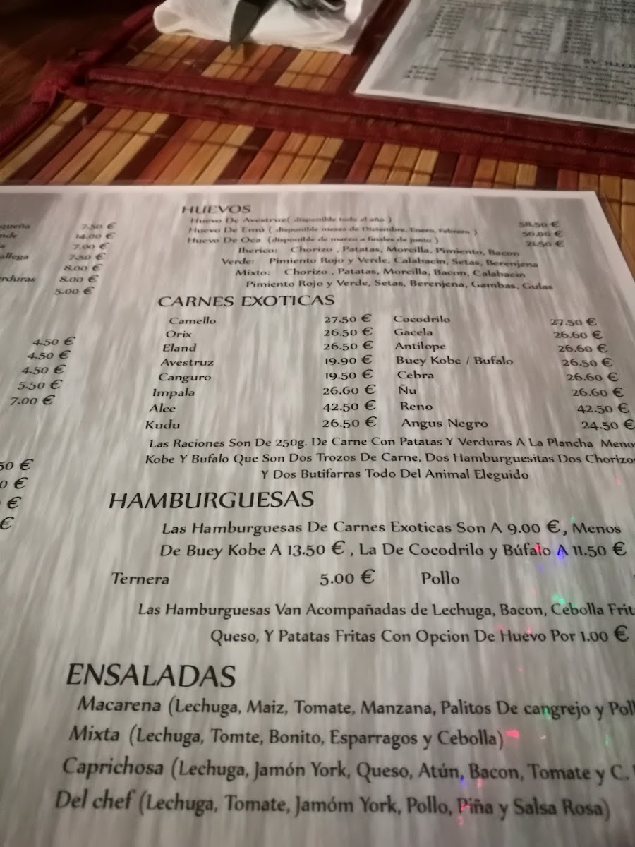 Menu Bar Restaurante Macarena.huevos De Avestruz-8
