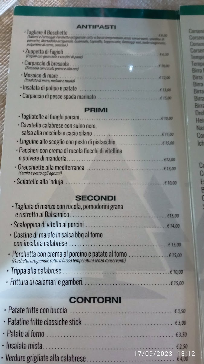 Menu Bar Ristorante Pizzeria 'il Boschetto Del Santuario'-3