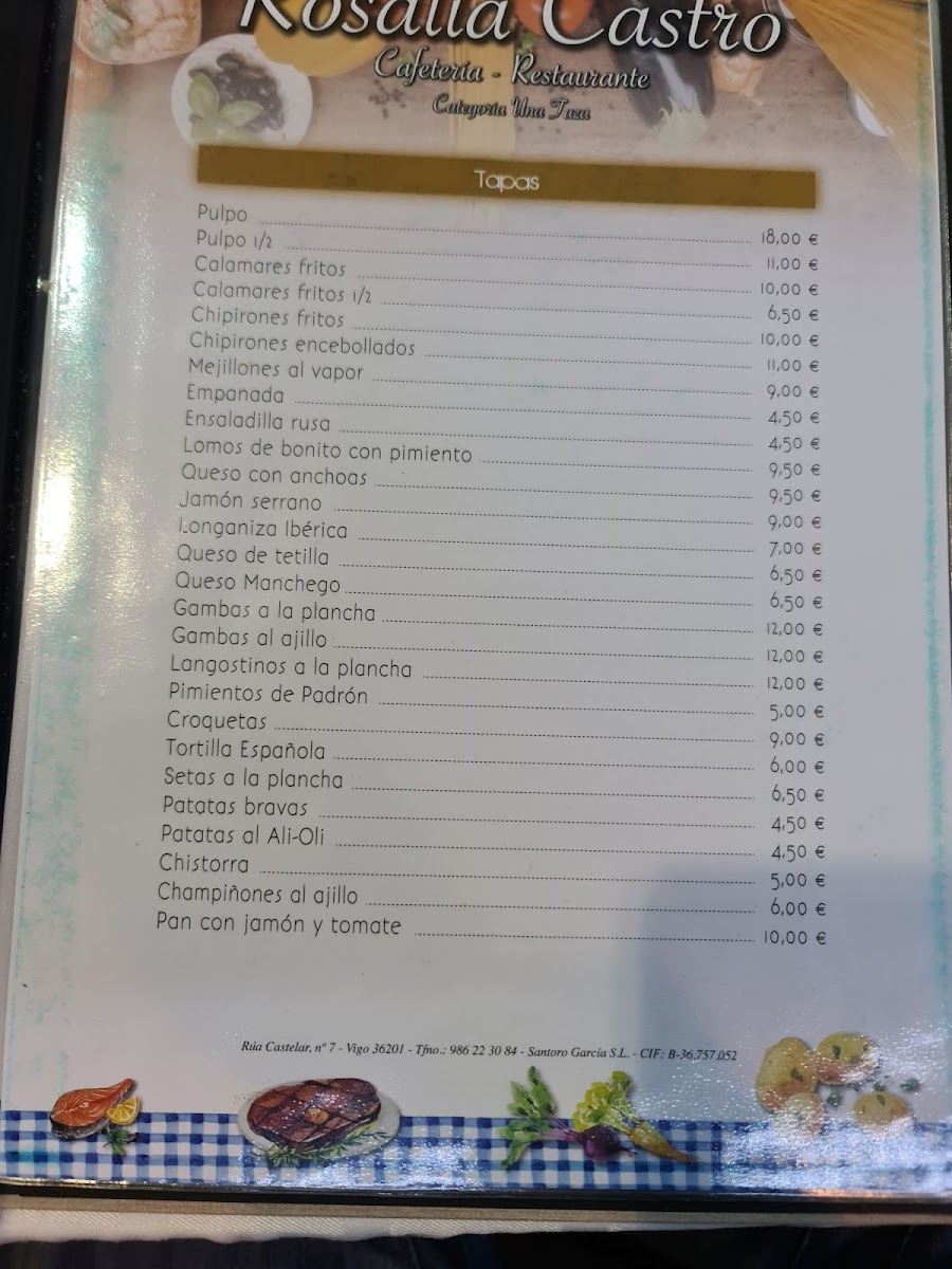 Menu Bar Rosalía Castro-1