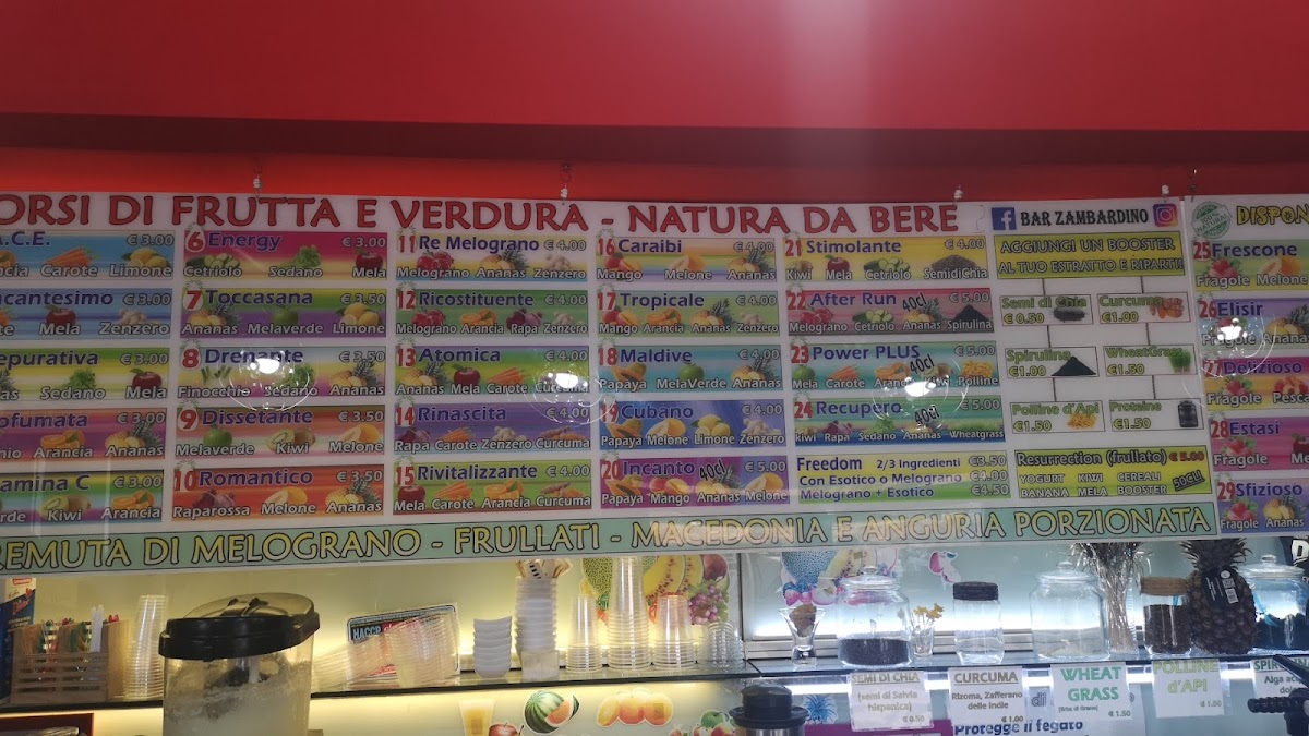 Menu Bar Zambardino - Centrifugati Di Frutta Fresca E Verdure-2