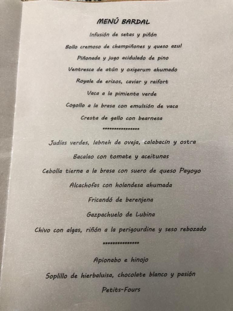 Menu Bardal | Benito Gómez | Restaurante En Ronda-2