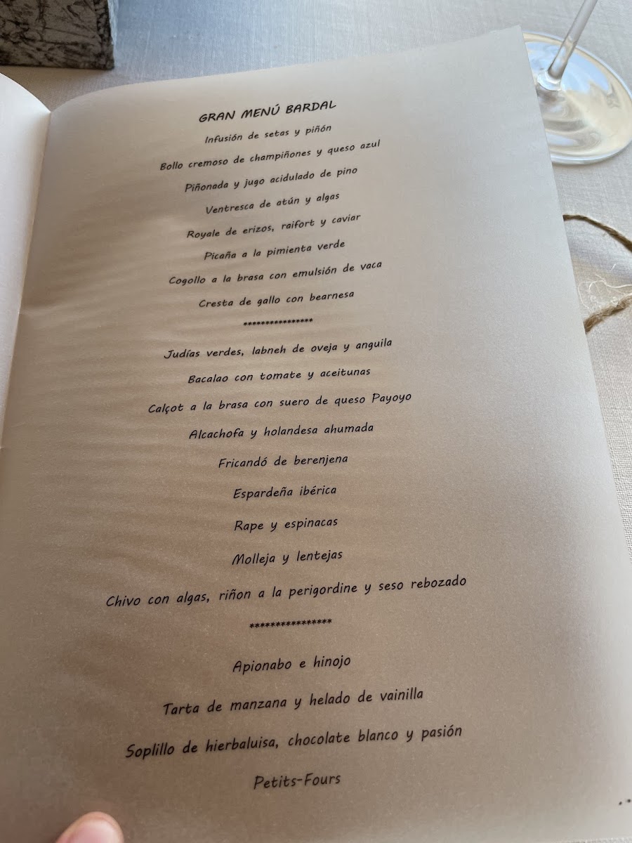 Menu Bardal | Benito Gómez | Restaurante En Ronda-3