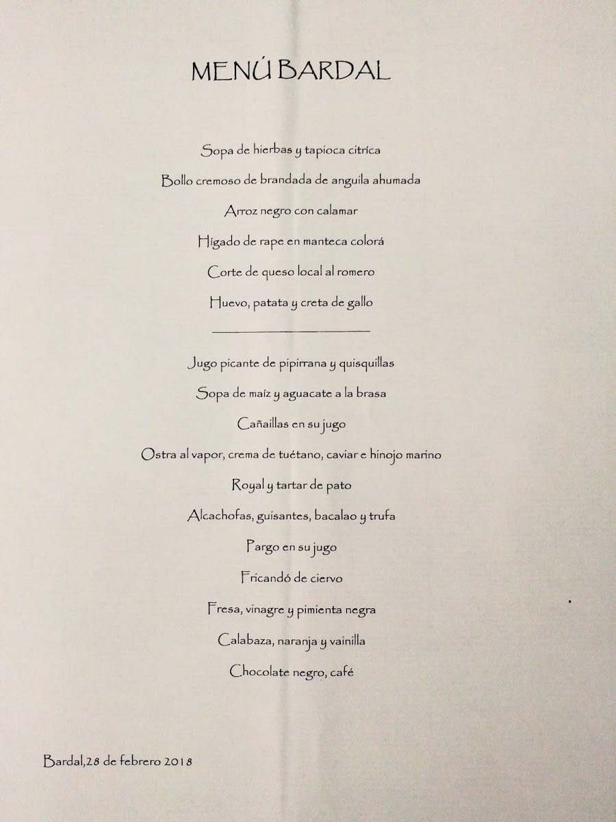 Menu Bardal | Benito Gómez | Restaurante En Ronda-6