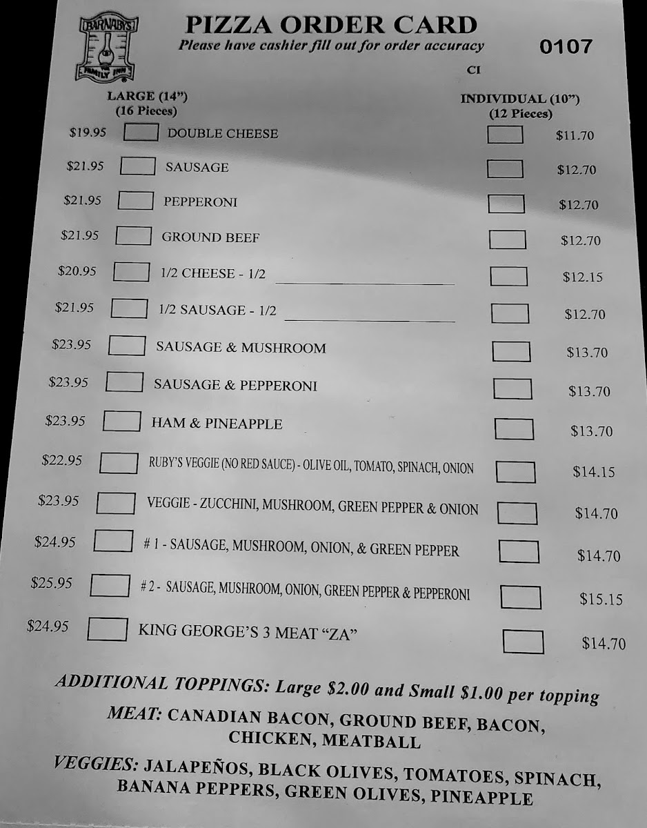 Menu Barnaby's South Bend-2