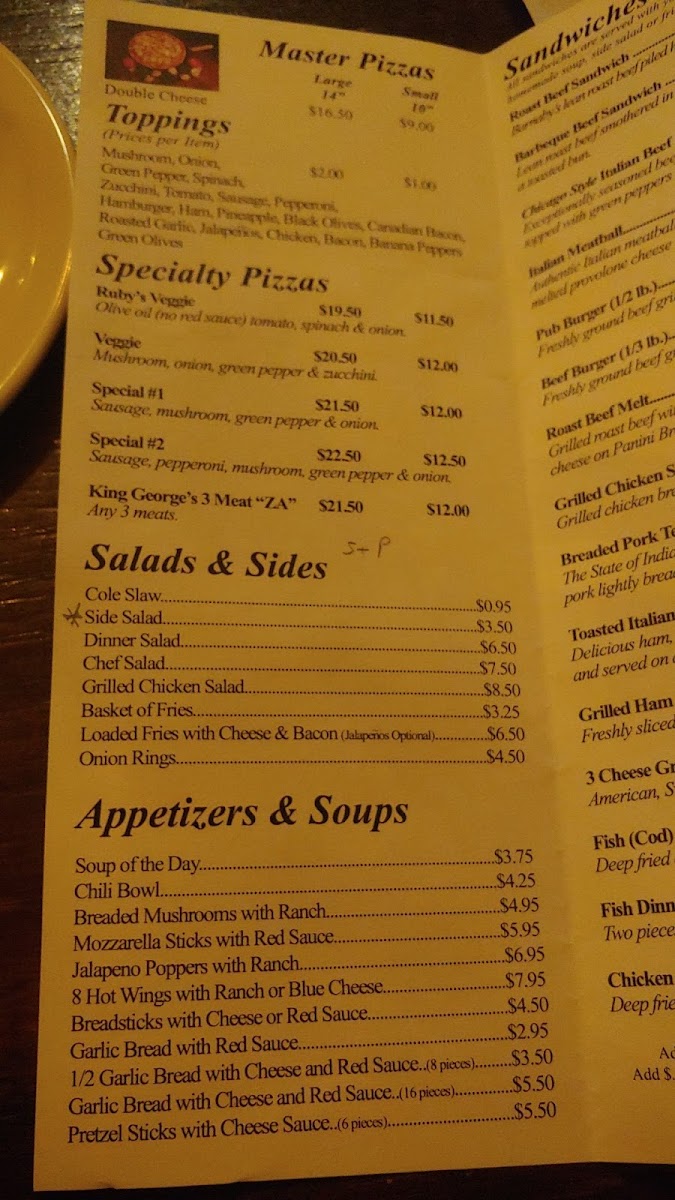 Menu Barnaby's South Bend-7