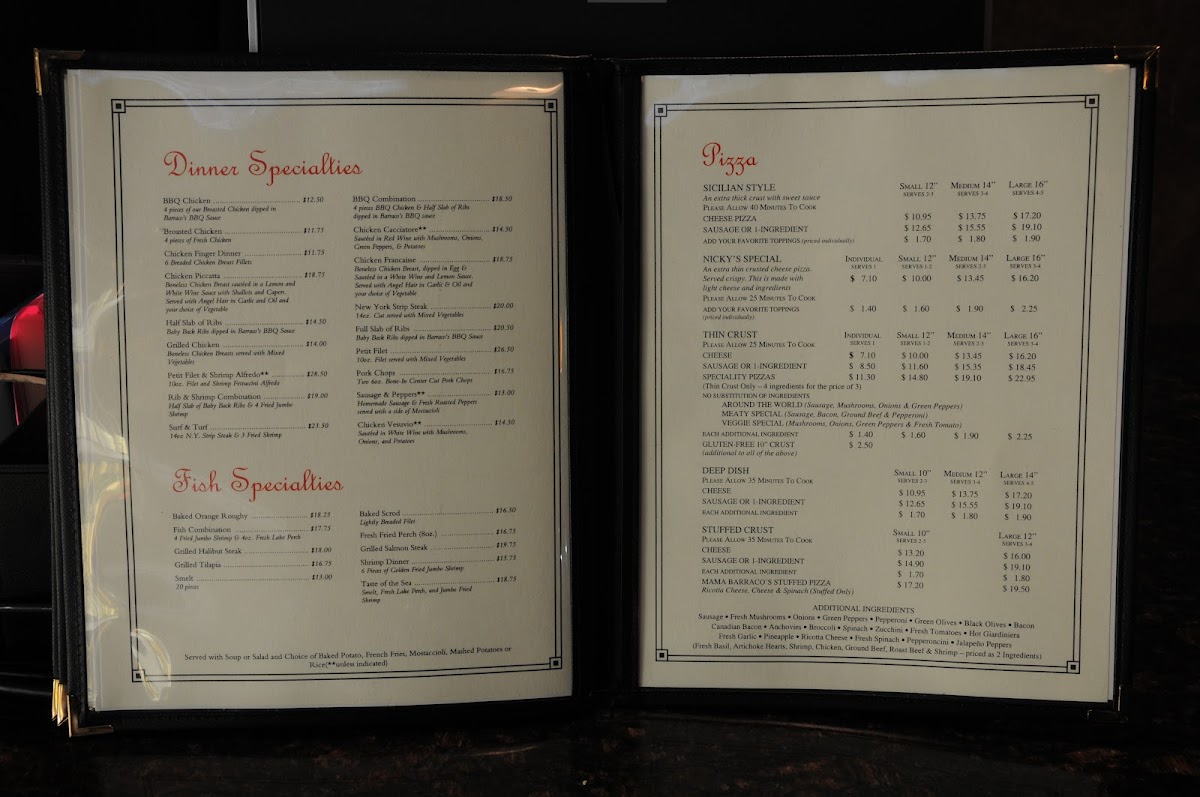 Menu Barraco's Pizza-9