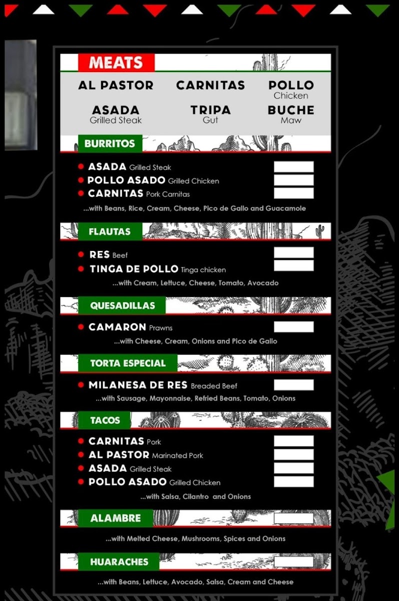 Menu Barrera’S Taqueria Taco Truck-2